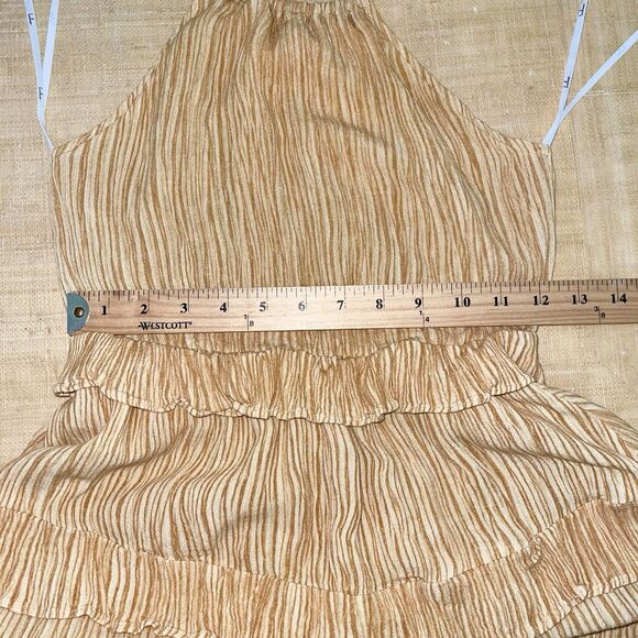 Lulus Ruffled Halter Dress Size XS Mini Downright Darling Mustard Yellow - Picture 9 of 12